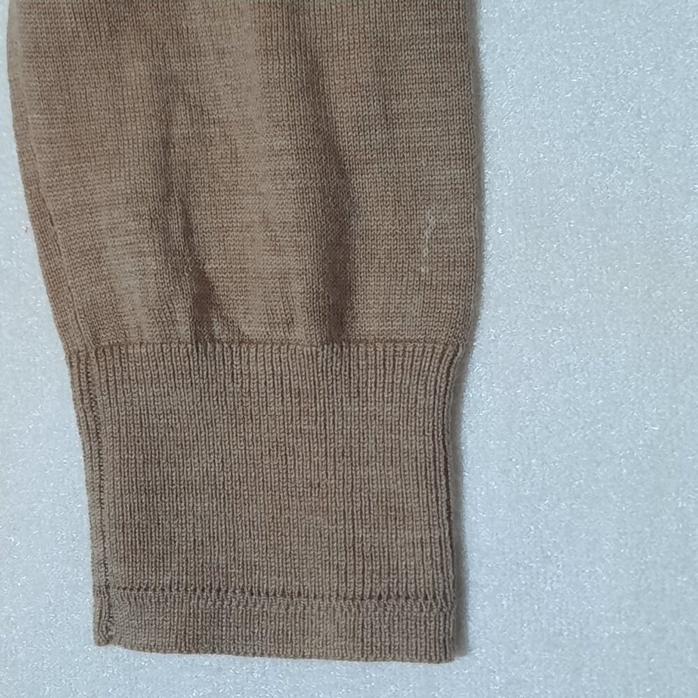 NWT Extra Fine Merino Wool Washable V Neck Caramel Brown Pullover Sweater Small - Picture 6 of 16
